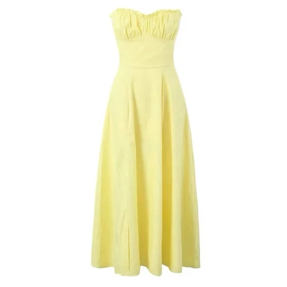 House of CB Yellow Strapless A-Line Sundress - Picture 2 of 3